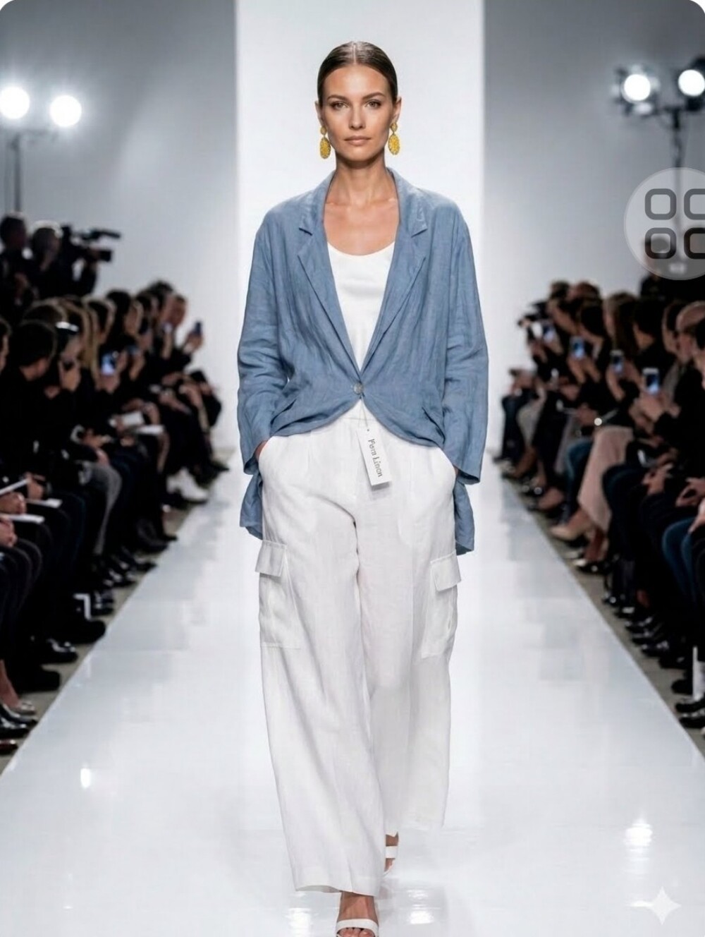 Pure Linen Relaxed Light Blue Linen Blazer Jacket